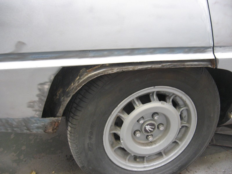 Rear wheel arch rust removed
